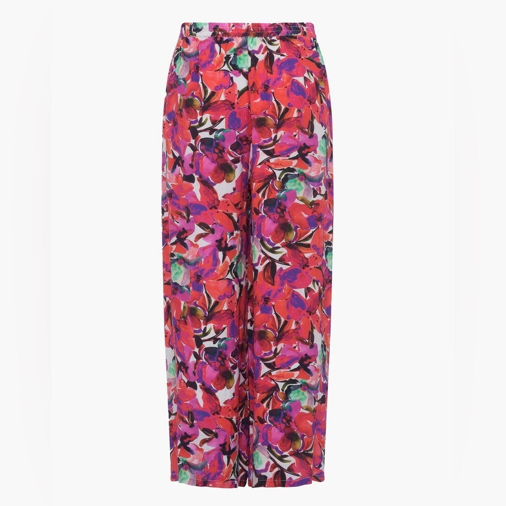 French Connection Womens Isadora Delphine Pink Printed Wide Leg Culottes - Picture 3 of 7